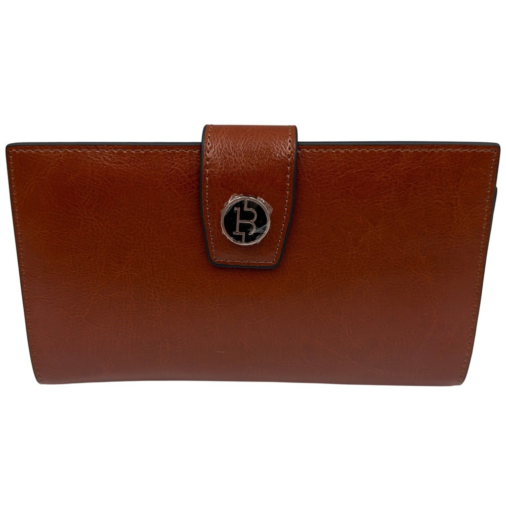 Bostanten Brown Leather Clutch Wallet Women Snap Closure Card Holder Organizer